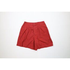 Vintage 80s 90s Calvin Klein Womens 28 Faded Button Fly Pleated Shorts Red Japan